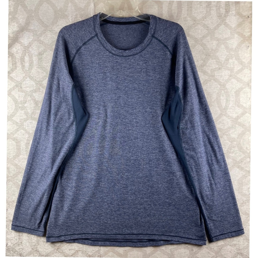 Lululemon Metal Vent Tech Men‎ XL Blue Long Sleeve Breathable Training Shirt 2.0